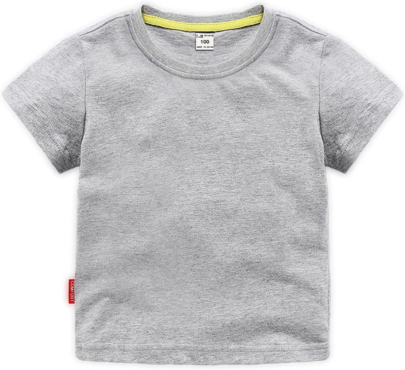 Unisex Kids Baby Soft Cotton Basic T-Shirt Crew Neck Short Sleeve Tops Shirt Solid Tees Boys Girls Summer Clothes