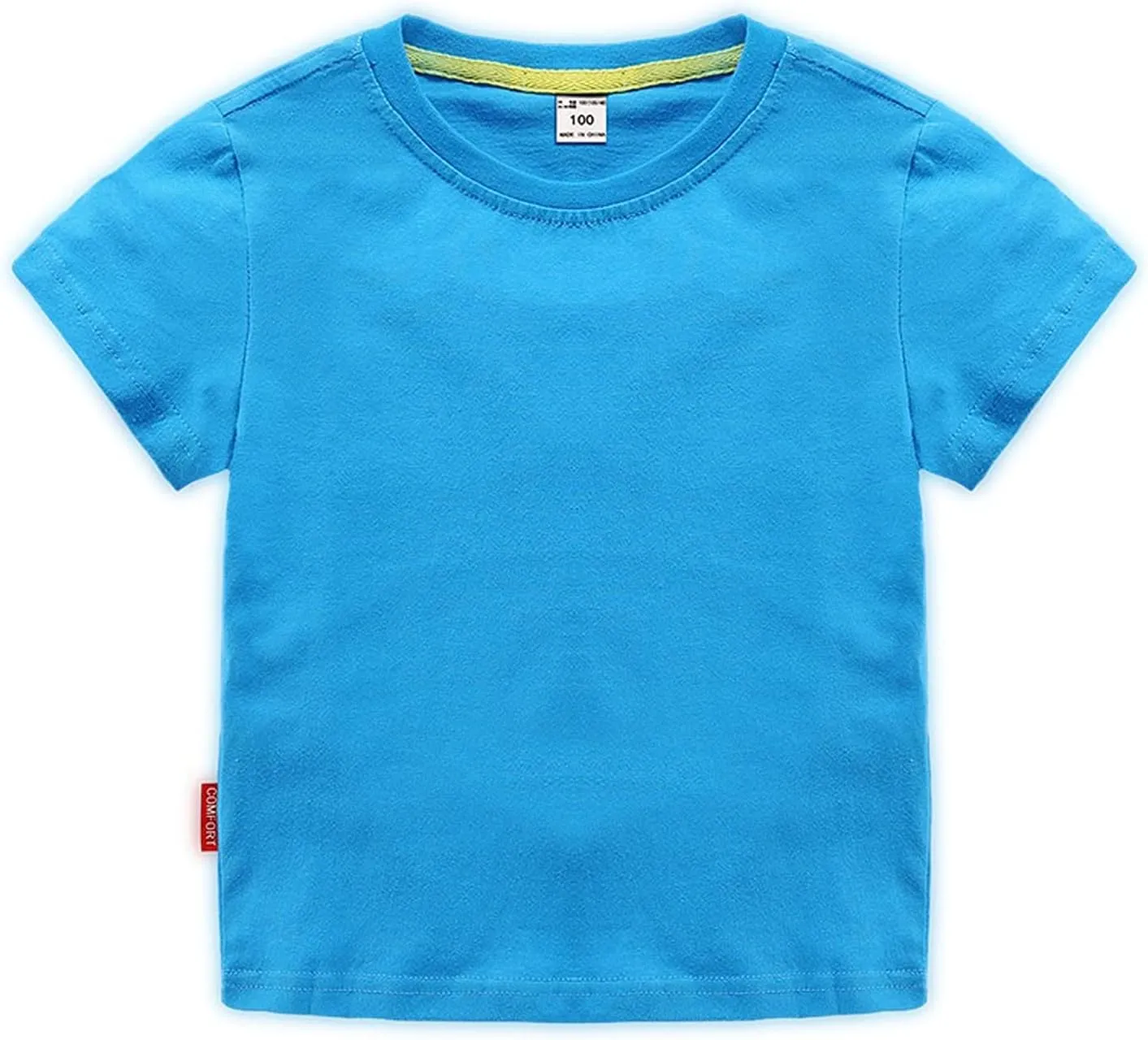Unisex Kids Baby Soft Cotton Basic T-Shirt Crew Neck Short Sleeve Tops Shirt Solid Tees Boys Girls Summer Clothes