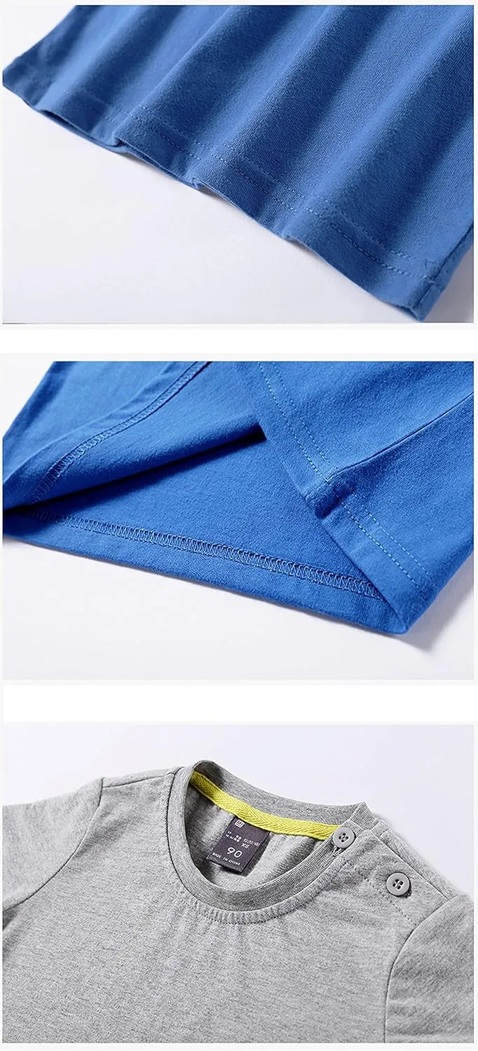 Unisex Kids Baby Soft Cotton Basic T-Shirt Crew Neck Short Sleeve Tops Shirt Solid Tees Boys Girls Summer Clothes