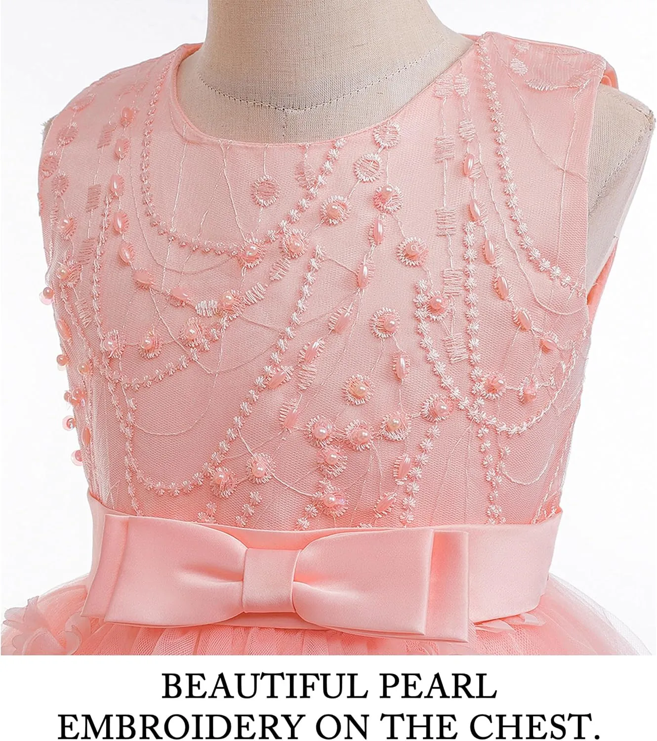 VORLITS Flower Dress Elegant Party Gowns Sleeveless Tutu Tulle High Low Pageant Dress Wedding Party