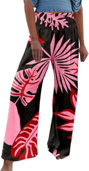 Wide Leg Pants for Womens Elastic High Waisted Stretchy Straight Trousers Lounge Sweatpants Business Casual Outfits
