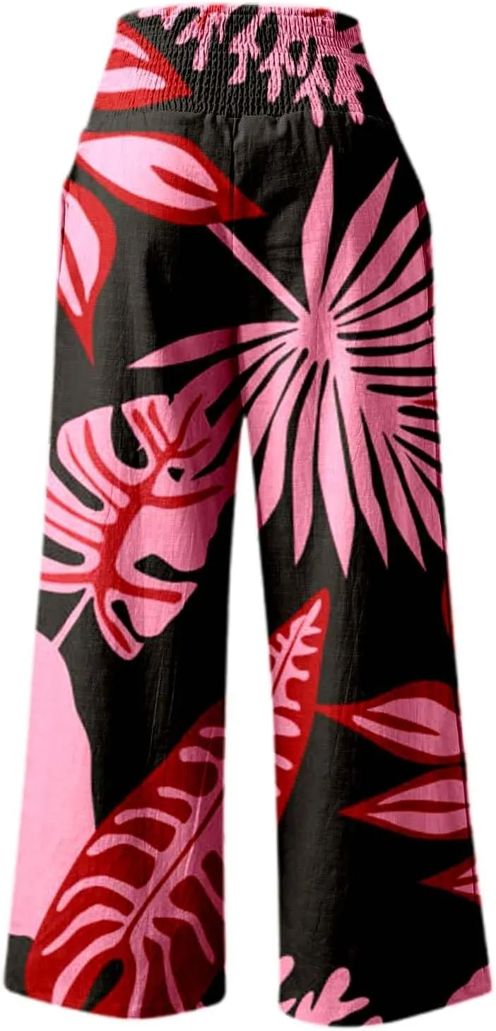 Wide Leg Pants for Womens Elastic High Waisted Stretchy Straight Trousers Lounge Sweatpants Business Casual Outfits