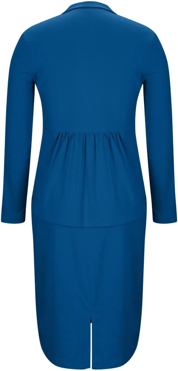 Women Dressy Suits 2 Piece Set Business Skirt Suit Set Long Sleeve Blazer and Skirt Fitted Casual Work Office Outfit