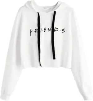 Women Letter Printed Hoodie Crop Top Long Sleeve Sweatshirt Pullover Tunics Blouses Solid Drawstring Top