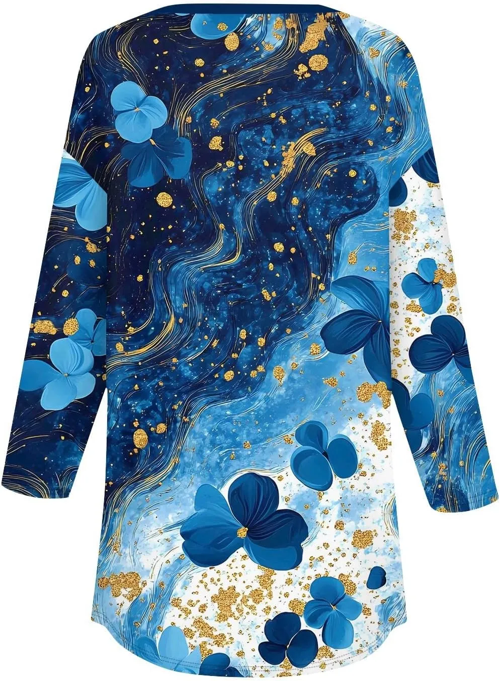 Womens 3/4 Sleeve T Shirts Comfort,Womens Summer Tops Vacation Womens Tops Summer 3/4 Sleeve Casual Floral Print Tunics