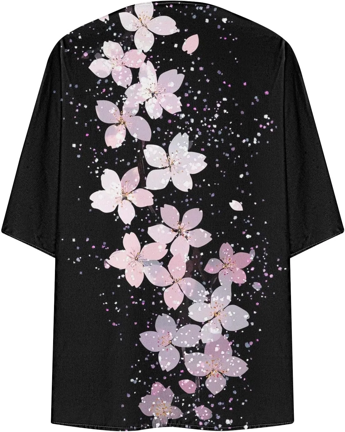 Womens Cardigan Trendy Floral 3/4 Sleeve Kimono Lightweight Open Front Cardigans Summer Beach Cover Ups