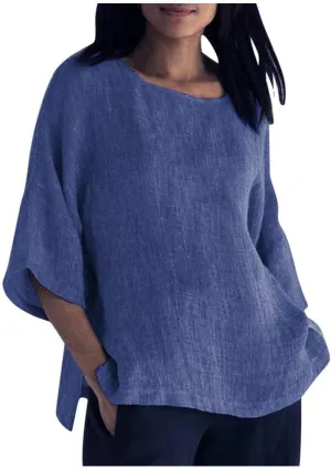 Womens Cotton Linen Shirts Casual Lightweight Gauze Tunics Tops Crewneck Blouses Spring Fashion Loose Shirts Clothing