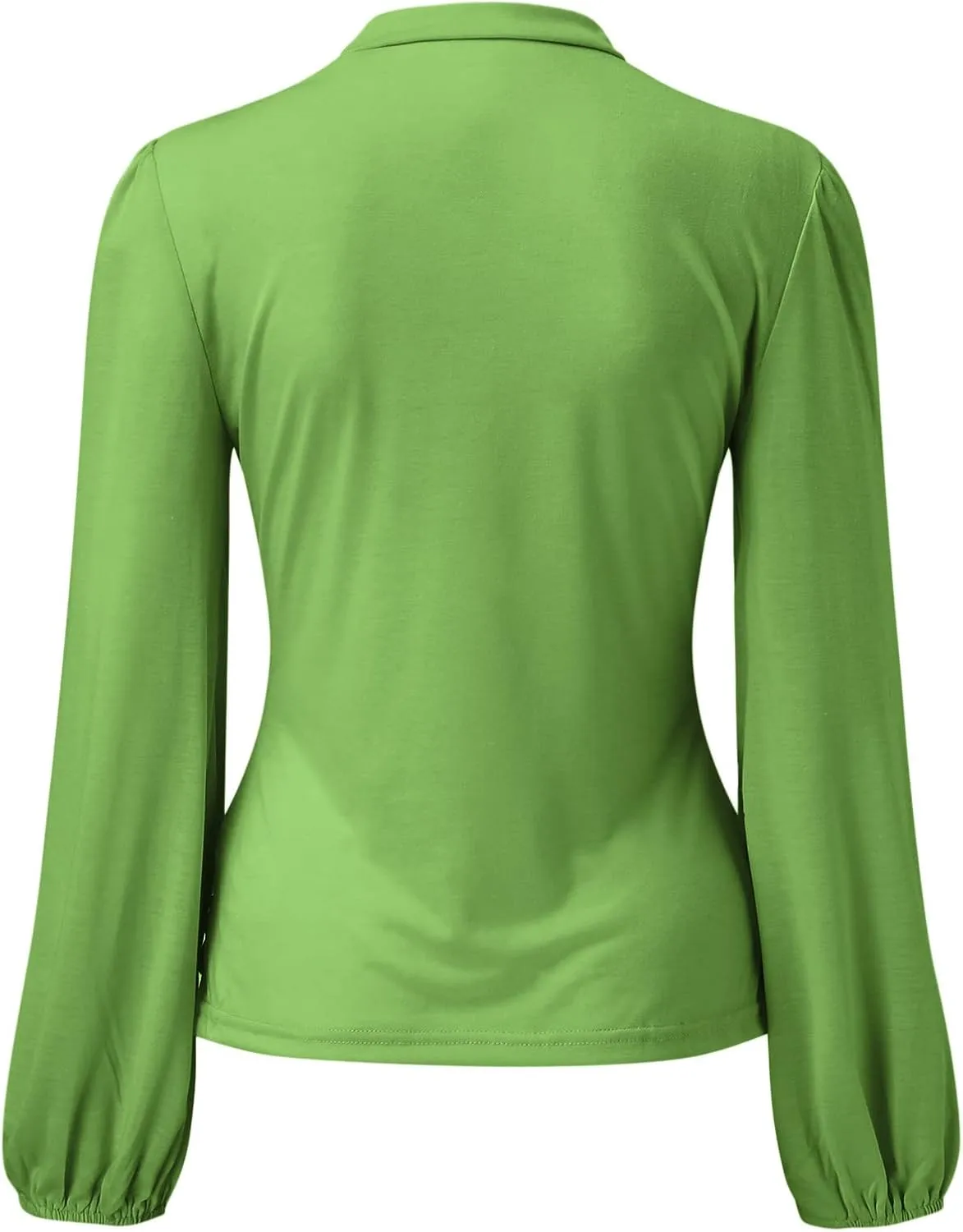Women's Dressy T Shirts Elegant Turtleneck Ruffle Trim Long Sleeve Petite Tunics Daily Fashion Business Work Blouse