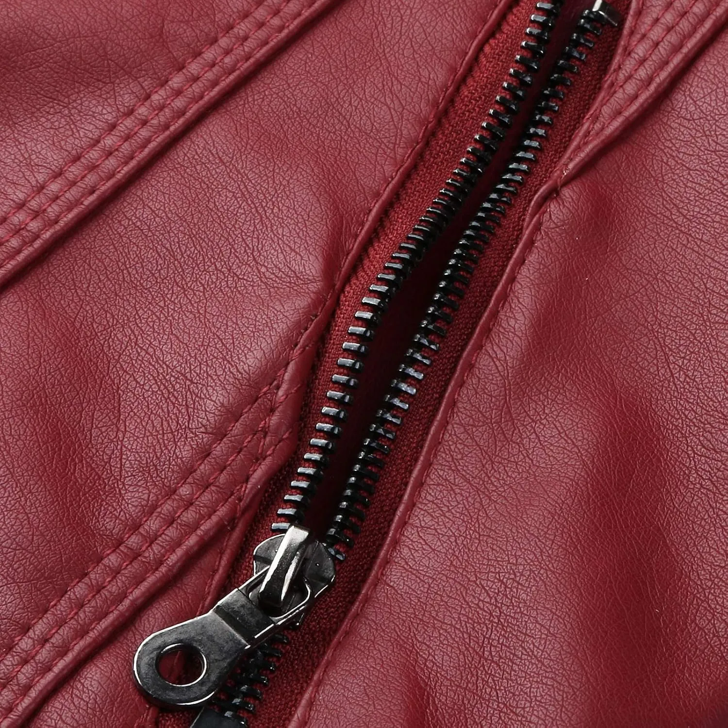 Women's Faux Leather Jackets Plus Size Slim Fit Full Zip Hooded Moto Biker Coat Casual Warm PU Overcoat with Pockets