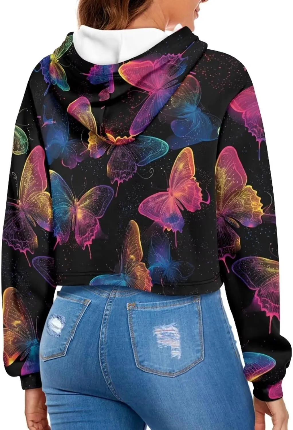 Womens Long Sleeve Crop Tops Lightweight Hoodie Pullover Blouses Drawstring Sweatshirts Casual Shirts Tunics