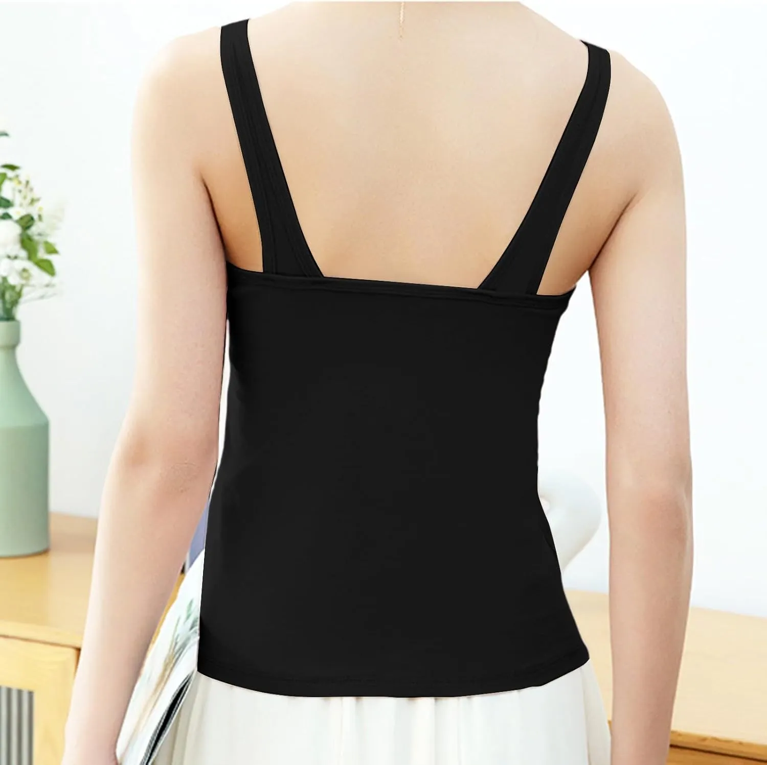 Womens Longline Sports Bra Ribbed Seamless Wirefree Padded Tank Tops Medium Support Workout Casual Crop Tops