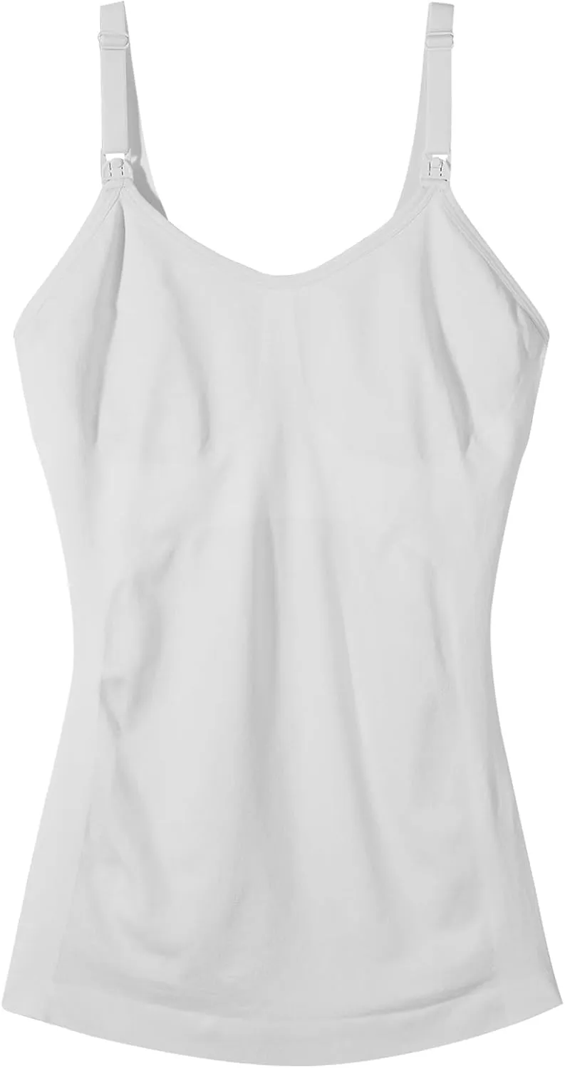 Women's Maternity Nursing Tank Tops with Built in Bra for Breastfeeding Camisoles Shirt 4Pack