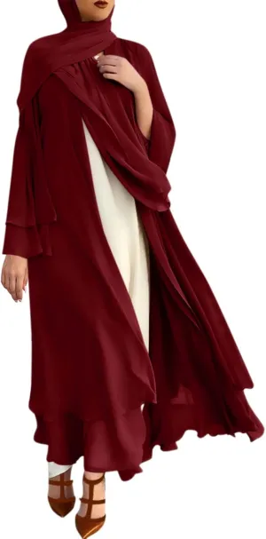 Womens Muslim Robe Loose Fancy Maxi Dress Turkey Islamic Middle East Dubai Long Gown Full Length Dress with Belt
