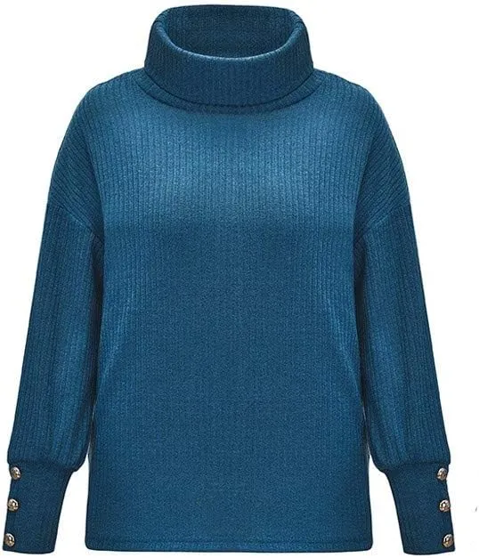 Womens Oversized Turtleneck Knitted Sweater Chunky Warm Cowl Neck Long Sleeve Winter Pullover Trendy Loose Tunic Tops