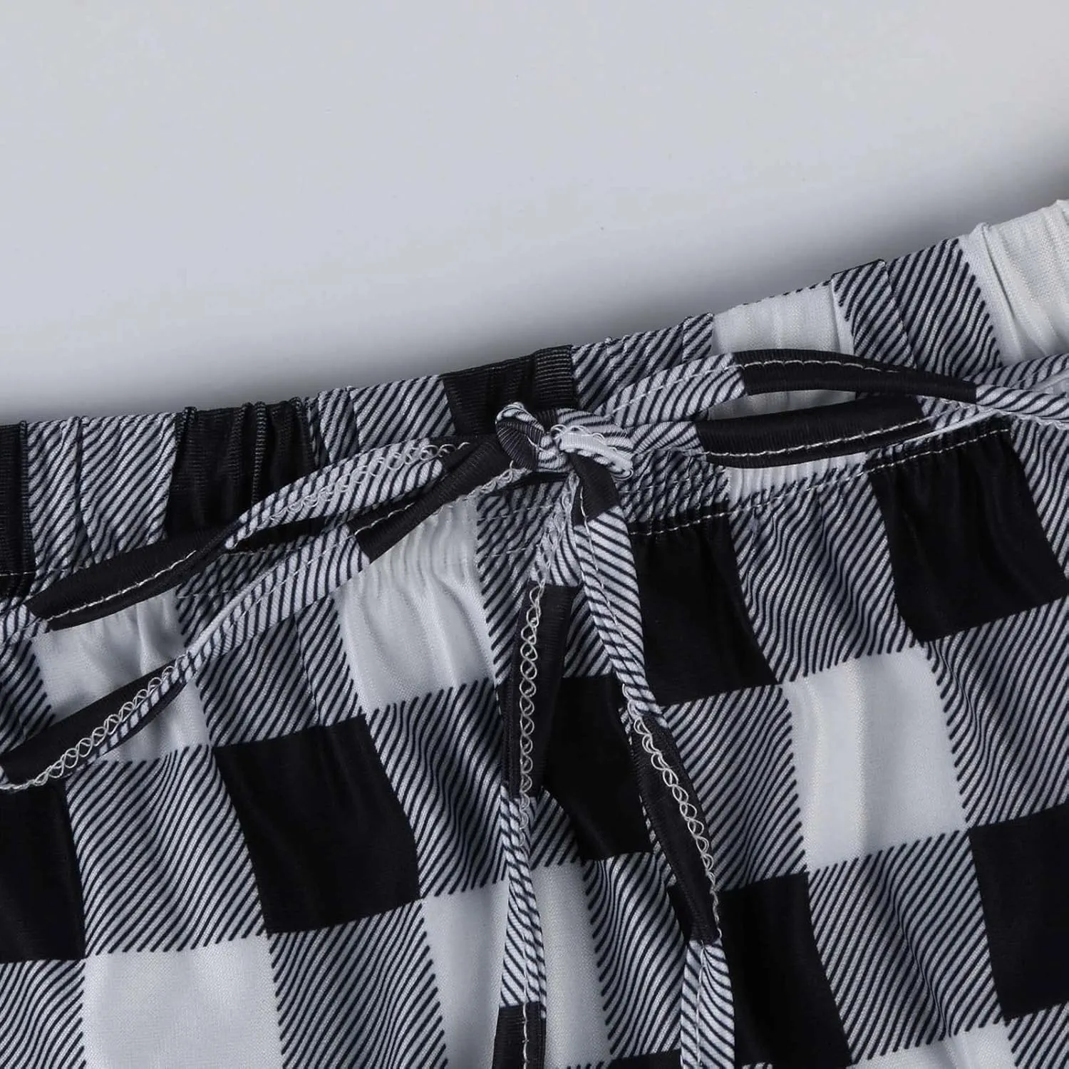 Womens Pajama Pants Comfy Stretch Wide Leg Unisex Family Sleep Pants Plus Size Checkered Fleece Plaid Bottoms