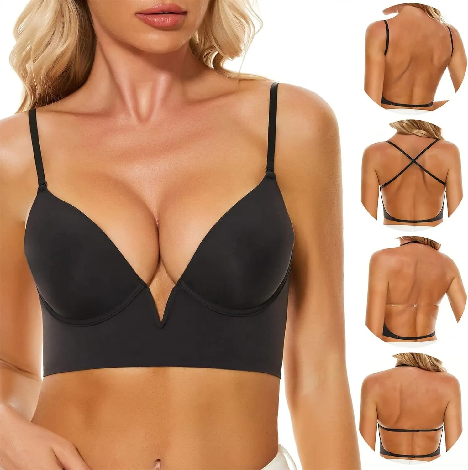 Women's Seamless Stretch No Underwire Bras Sleep Padded Lace Comfort Bras Bralettes