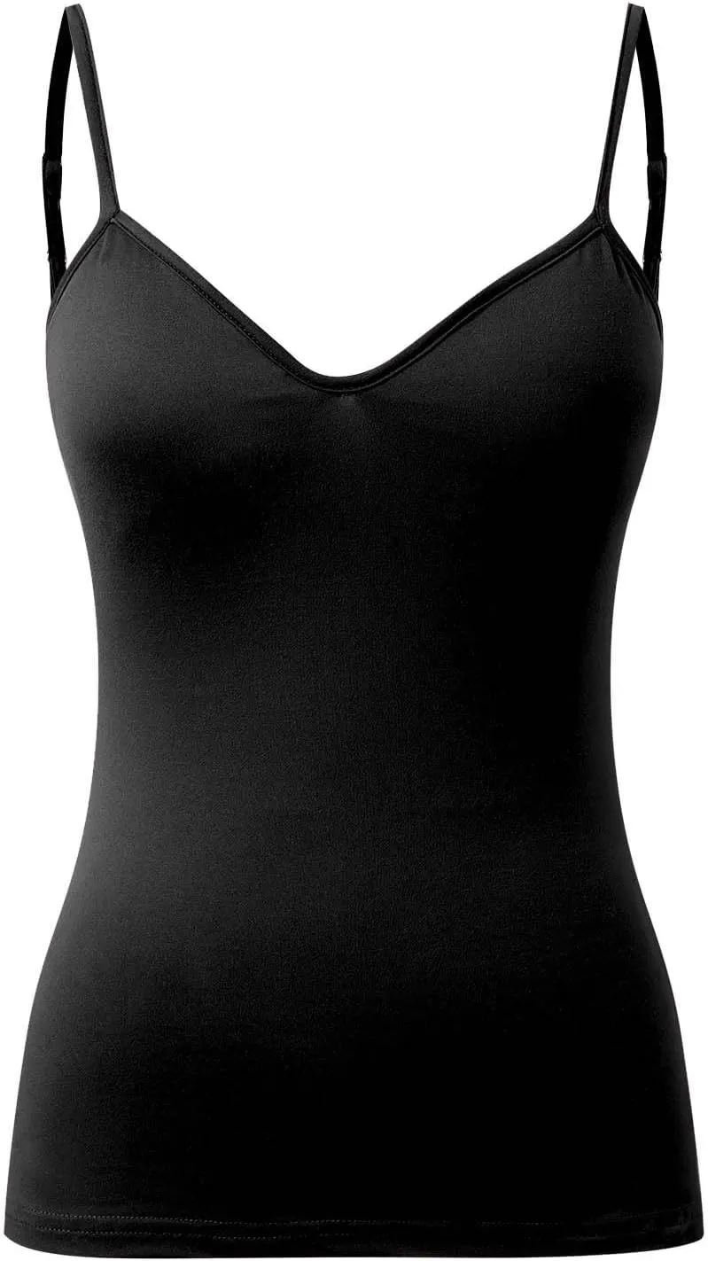 Women's Seamless Support Camisoles Built-In Bra Yoga Tanks with No Underwire & Padded Cups Workout Tops