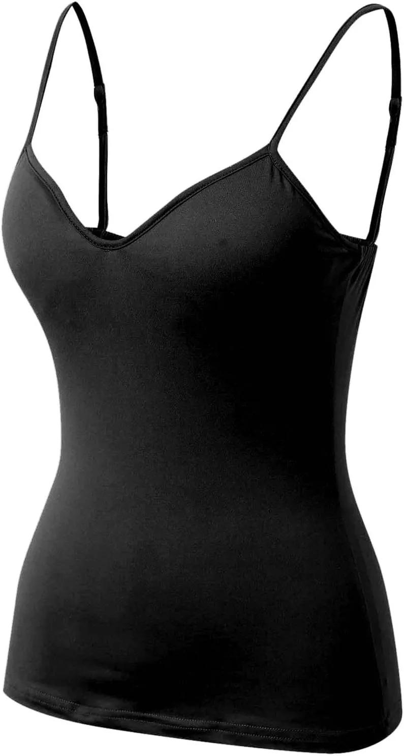 Women's Seamless Support Camisoles Built-In Bra Yoga Tanks with No Underwire & Padded Cups Workout Tops