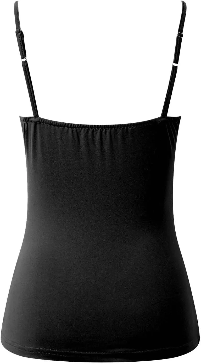Women's Seamless Support Camisoles Built-In Bra Yoga Tanks with No Underwire & Padded Cups Workout Tops