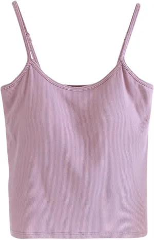 Womens Spaghetti Strap Tank Top Solid Color Smooth Soft High Elastic Crop Tanks Trending Racerback Undershirts