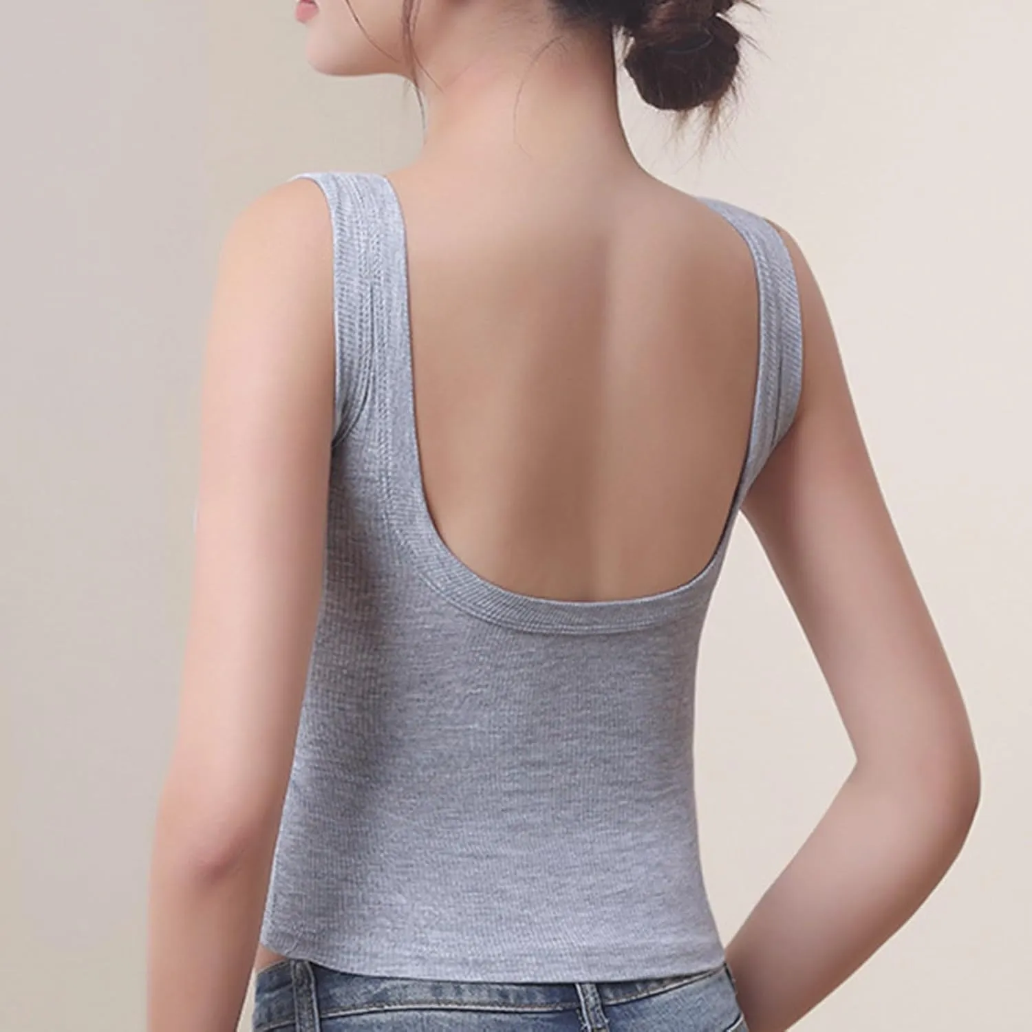 Women's Sports Camisoles Built-in Bra Yoga Tops with Spaghetti Straps & Padded Support Sleeveless Workout Tanks