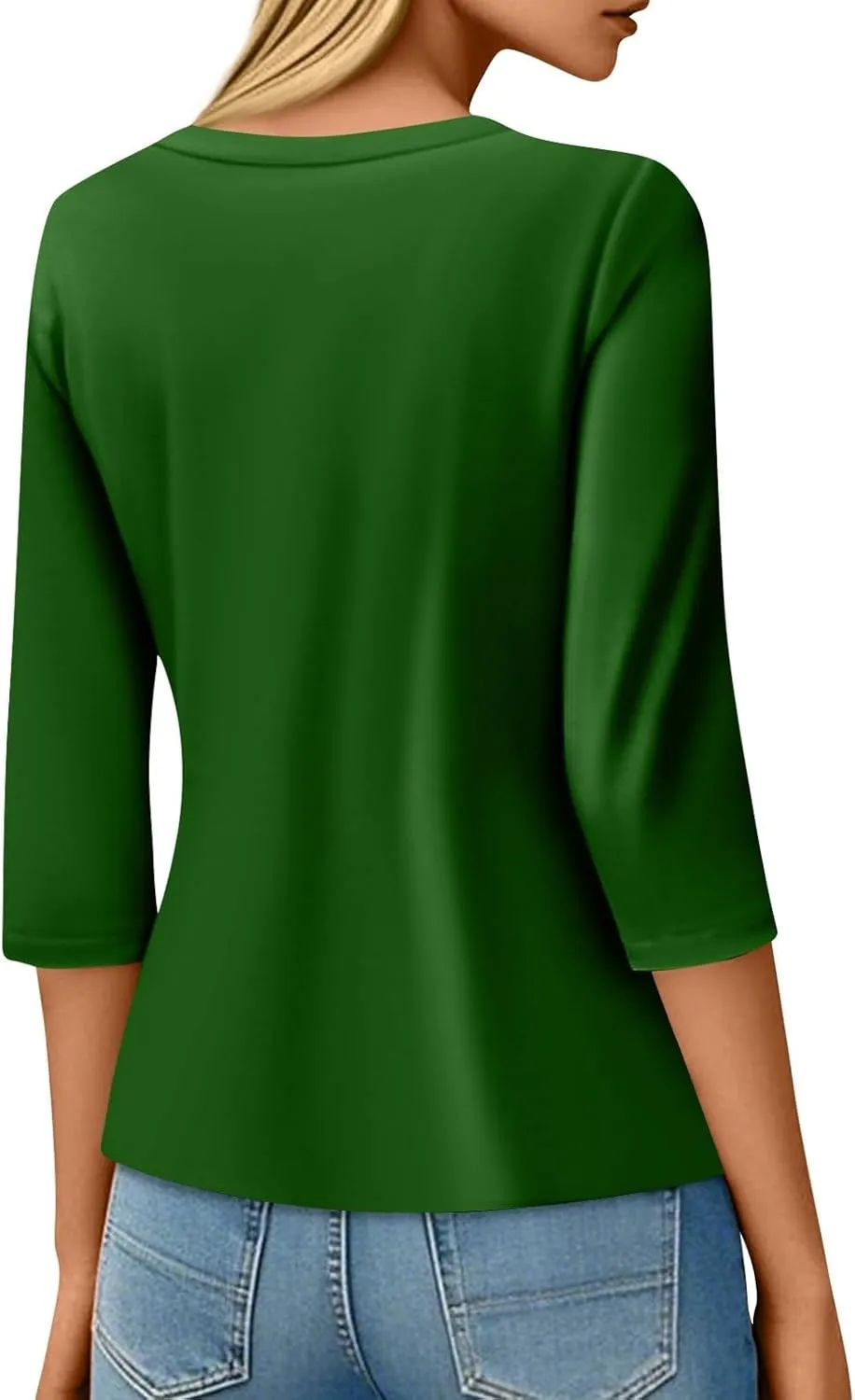 Womens St. Patrick's Day Shirts 3/4 Sleeve Green Shirts for Women Lucky,3/4 Sleeve Shirts for Women Cotton Fall T Shirts