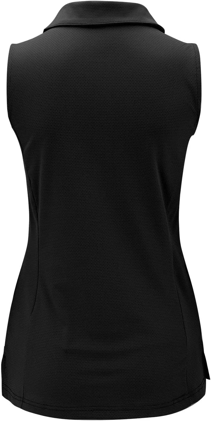 Women's Summer Solid Color Button T Shirt Stand Up Collar Sleeveless Casual Sports Top Tennis T Loose Casual T Shirt