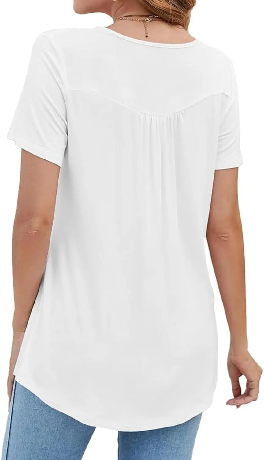 Womens Summer Tops 2025 Dressy Casual Short Sleeve Button V Neck T Shirts Trendy Cute Tees Bloral Boho Tunic Blouses