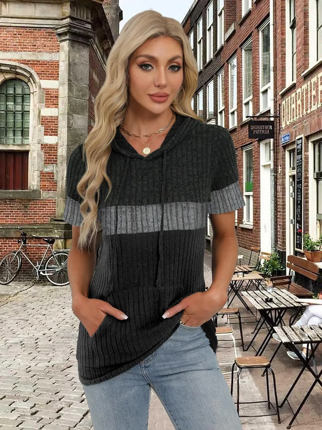 Womens Summer Tops Short Sleeve Hoodies for Women Spring Sweatshirts Casual T Shirts Fashion Tunics