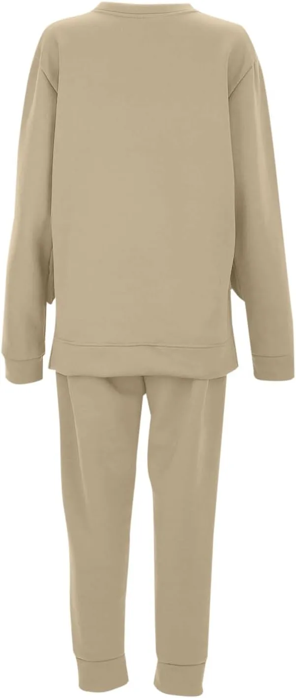 Womens Sweatsuits 2 Piece Set Fleece Lined Lounge Sets High Low Side Split Sweatshirt Joggers with Pockets