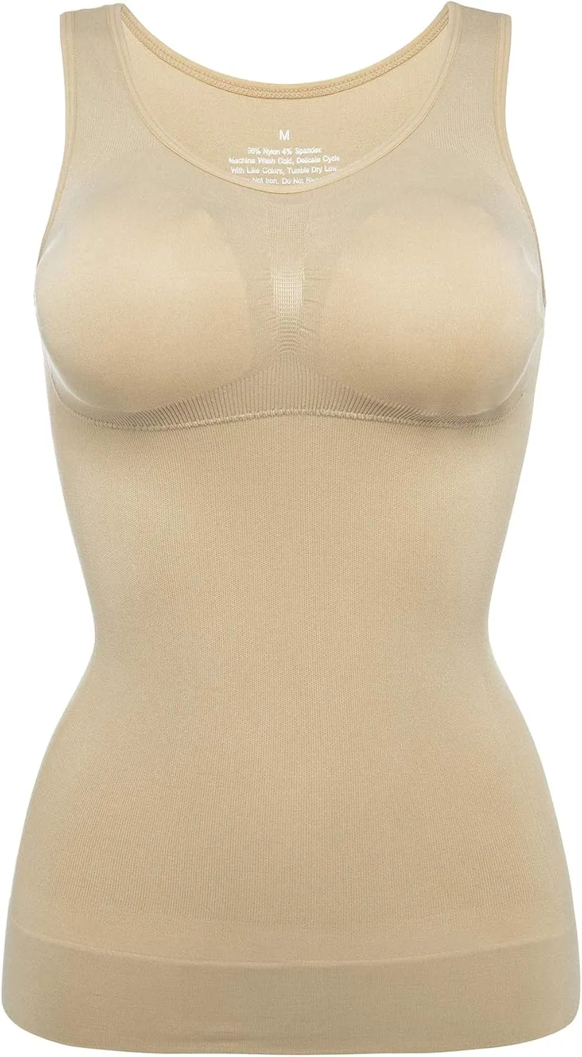 Womens Tank Tops Camisole with Built in Padded Bra Vest Cami Shelf Bra Casual Wide Strap Yoga Shirt
