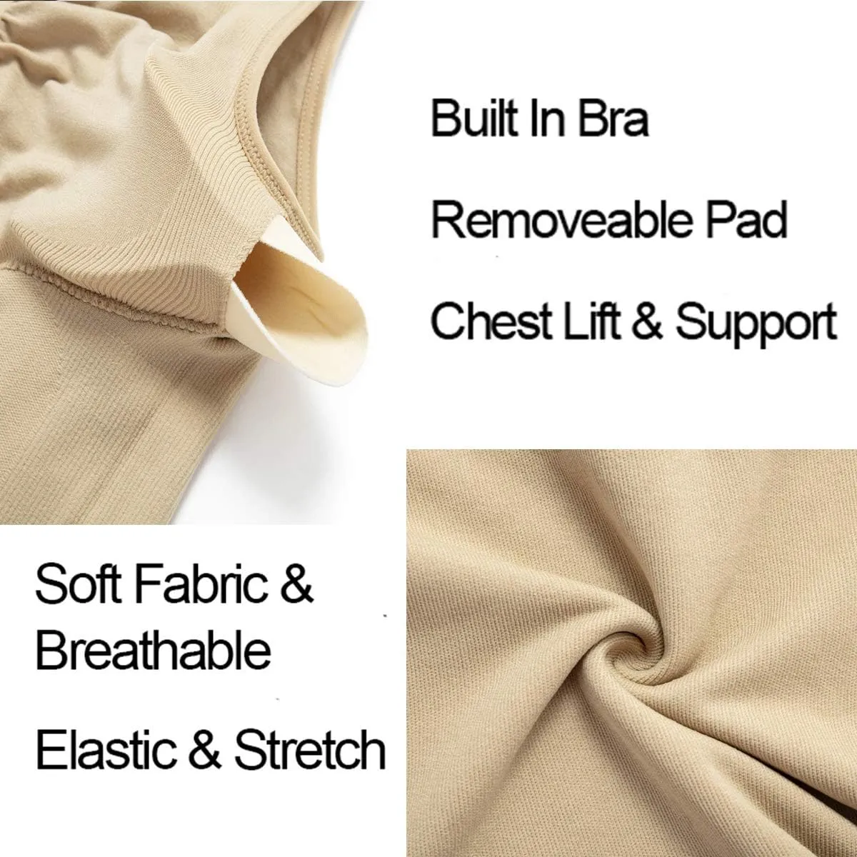 Womens Tank Tops Camisole with Built in Padded Bra Vest Cami Shelf Bra Casual Wide Strap Yoga Shirt