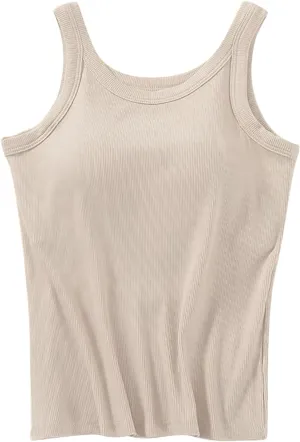 Womens Tank Tops with Built in Bra Modal Padded Camisole Yoga Bra 2025 Racerback Workout Tops Cotton Undershir