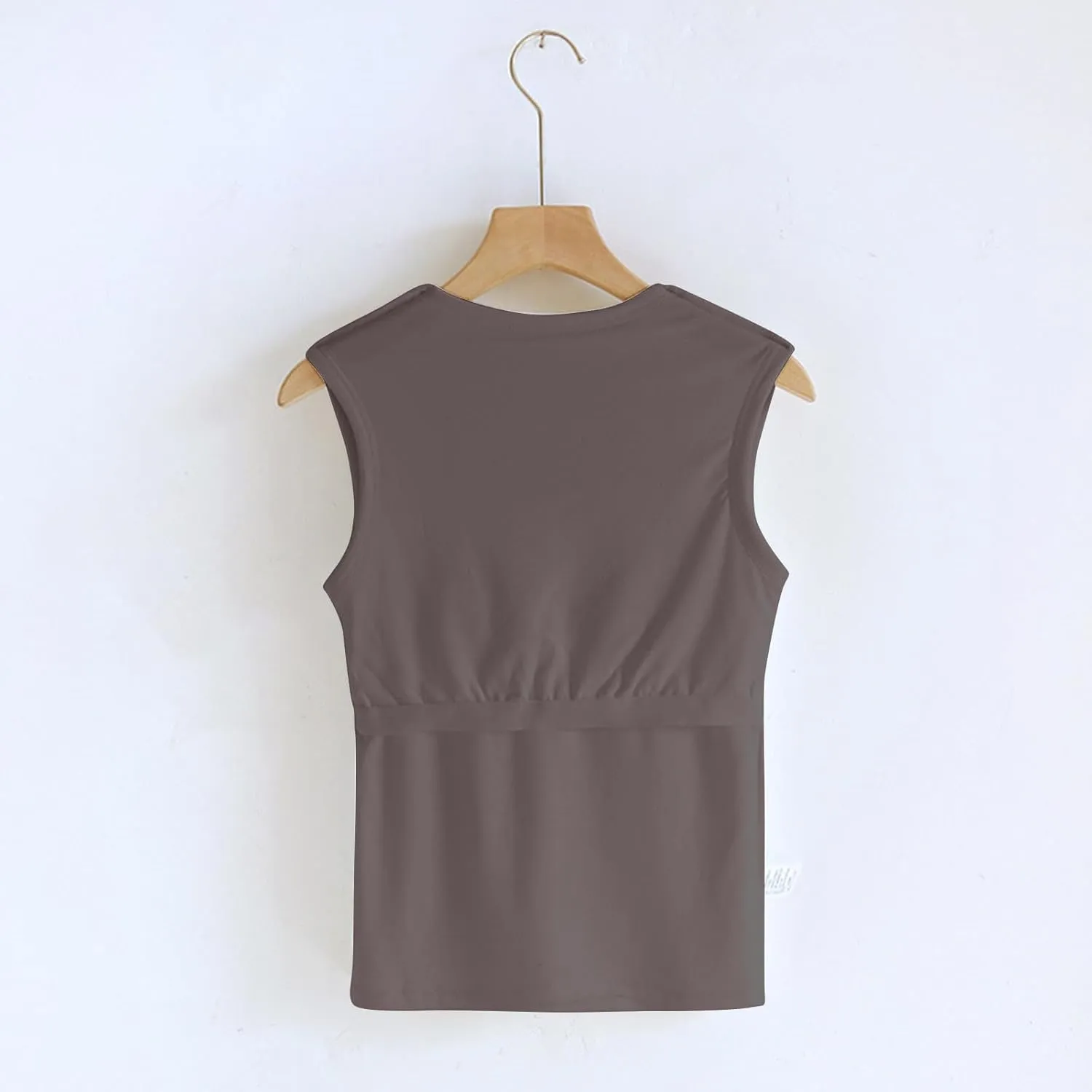 Womens Tank Tops with Built in Bra Summer Casual Basic Modal Padded Yoga Shirts Slim Fit Square Neck Camisoles Tees