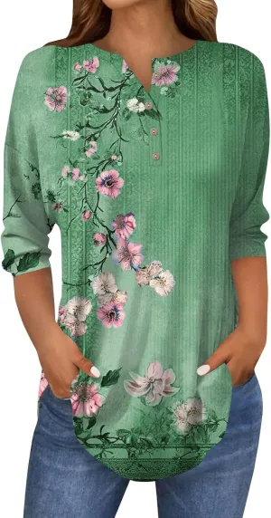 Women's Tops Work,3/4 Sleeve T Shirts for Women Womens 3/4 Sleeve T Shirts Sexy Womens 3/4 Sleeve Tops Going Out Fall Tees