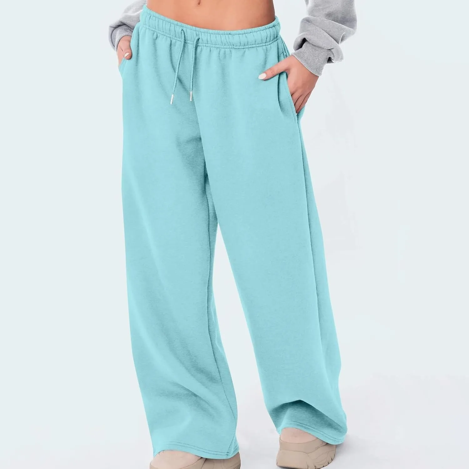 Women's Wide Leg Sweatpants Bow Tie Printed Trousers Baggy Straight Leg Lounge Pants Athletic Joggers with Pockets
