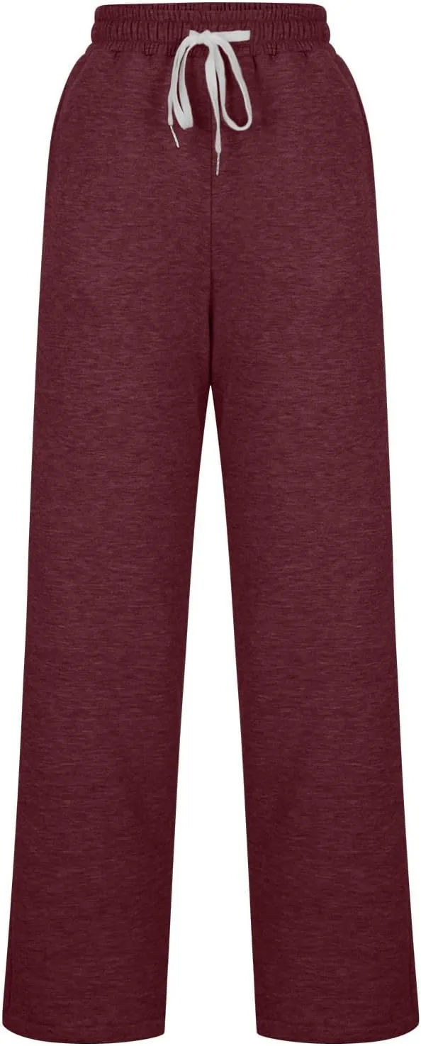 Xiaojmake Baggy Sweatpants for Women with Pockets Fleece Lined Lounge Pajams Bottom Running Joggers Soft Warm Sleep Pants