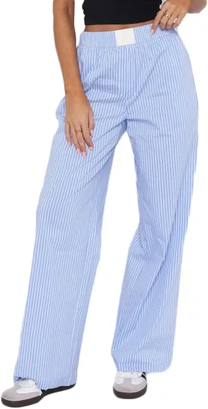 ZOCANIA Womens Pajama Pants Wide Leg Striped Pants Pants Elastic High Waist Y2k Boxers Sleepwear Baggy Lounge Pants Trousers